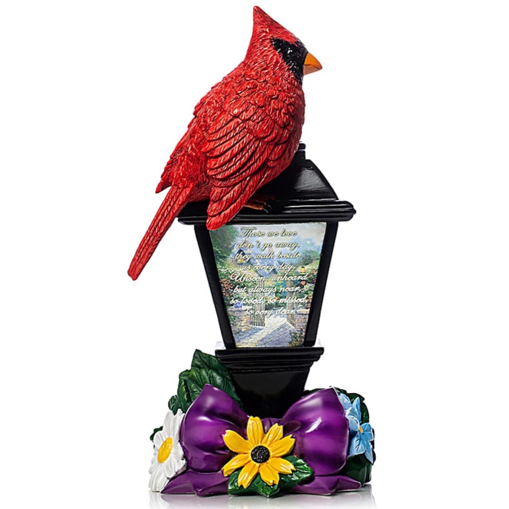 Thomas Kinkade Illuminated Lantern Those We Love Don't Go Away Cardinal #3